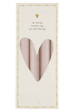 zusss 4 rustieke kaarsen 20cm kleur beige