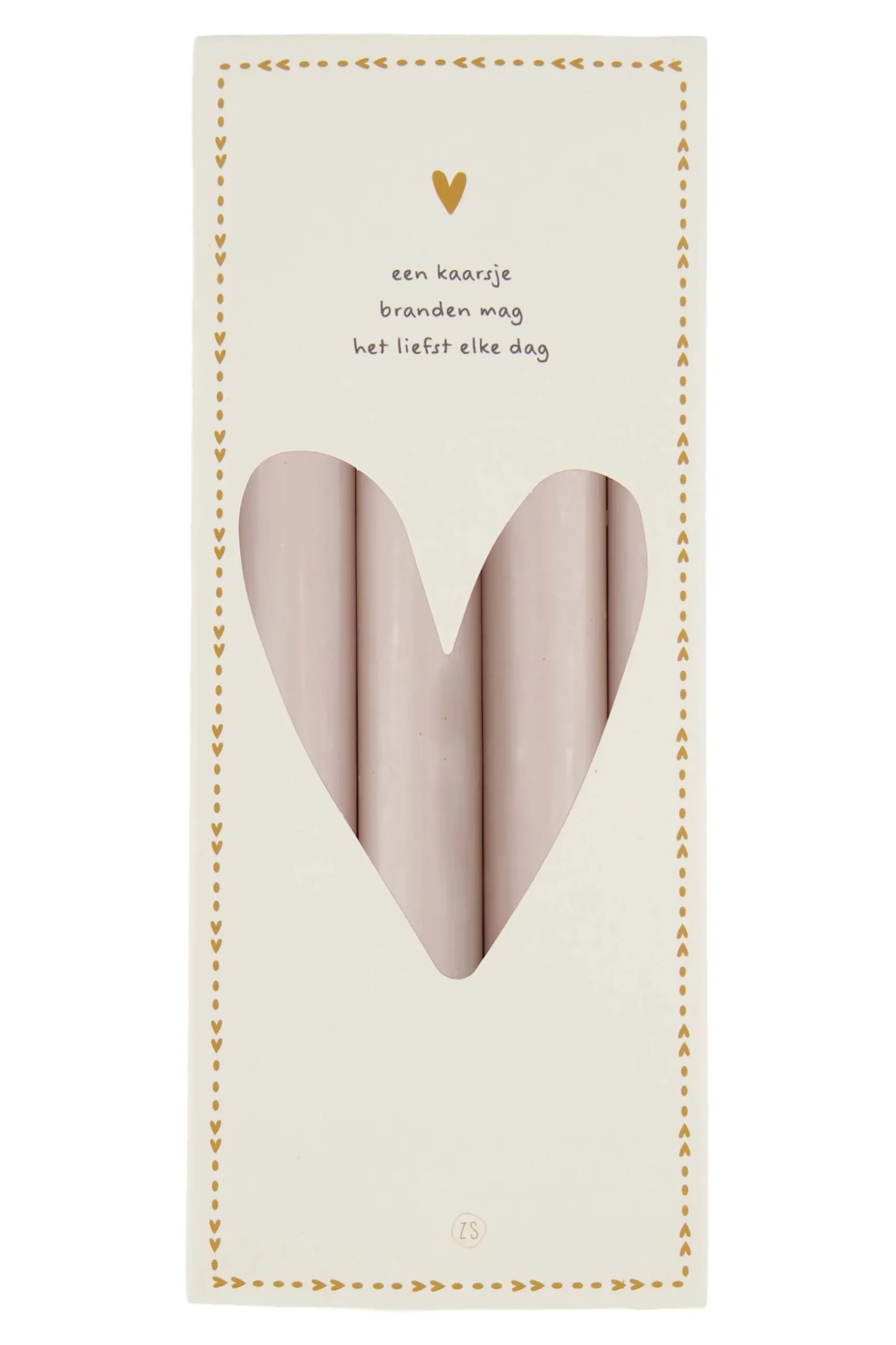 zusss 4 rustieke kaarsen 20cm kleur beige