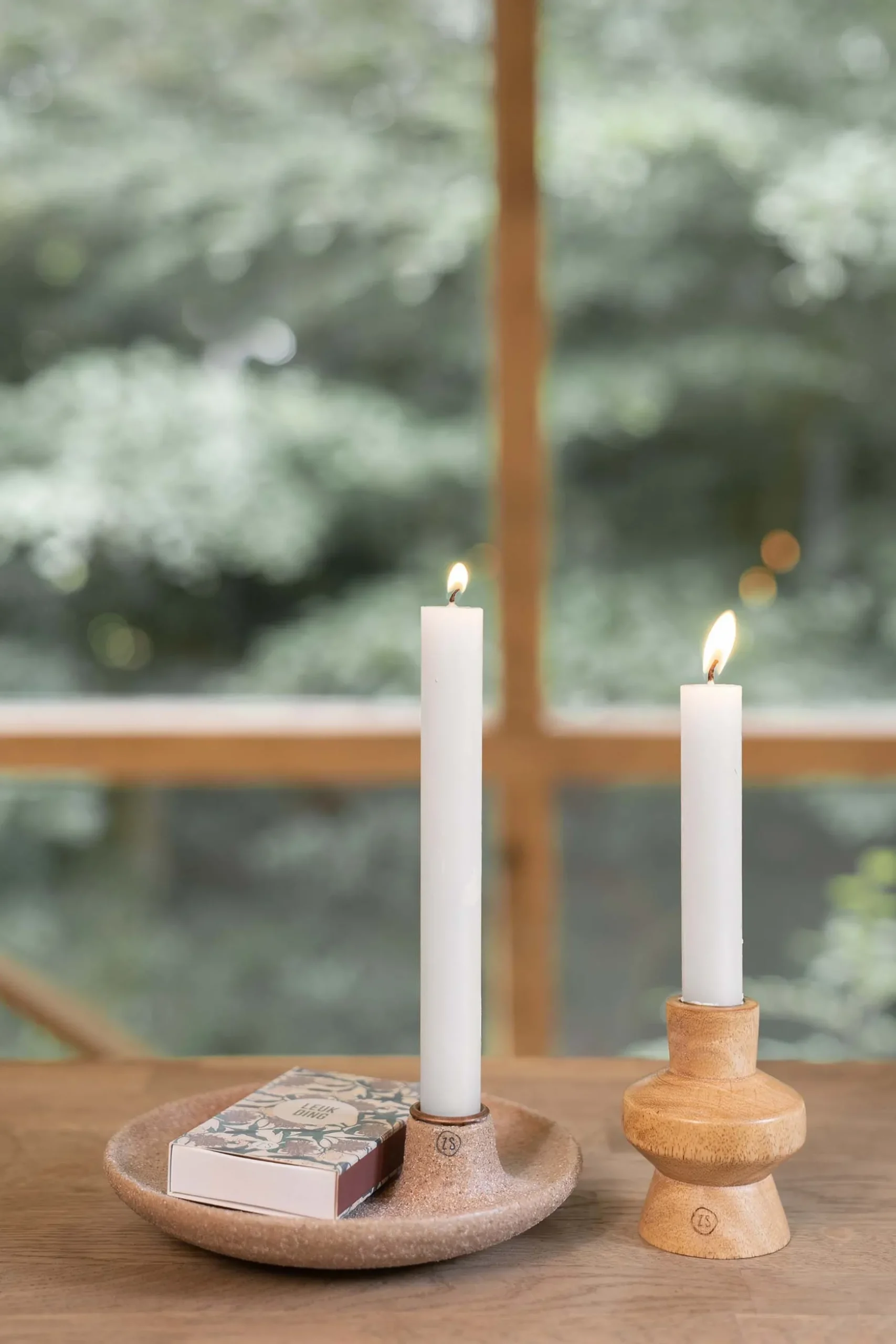 zusss 4 rustieke kaarsen 20cm wit