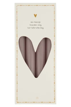 zusss 4 rustieke kaarsen 20cm kleur warm grijs