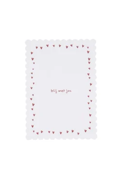 zusss ansichtkaart blij met jou wit/rood