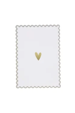 zusss ansichtkaart hartje schulp wit/goud/zand