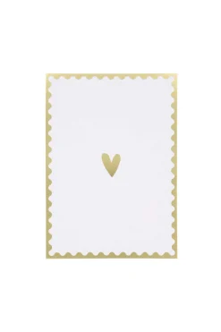 zusss ansichtkaart hartje wit/goud