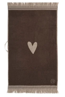 zusss badhanddoek hartje zand/leem