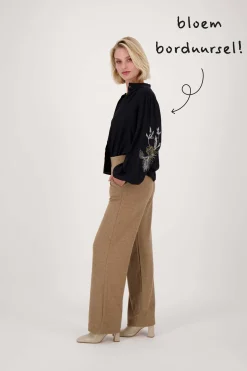 zusss blouse met borduur zwart