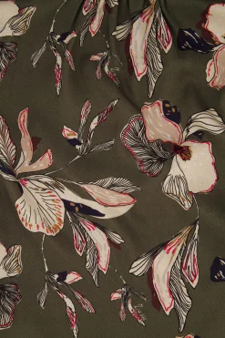 zusss blouse met iris bloemen print donkergroen