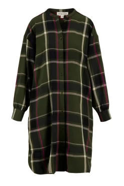 zusss blousejurk met ruit donkergroen