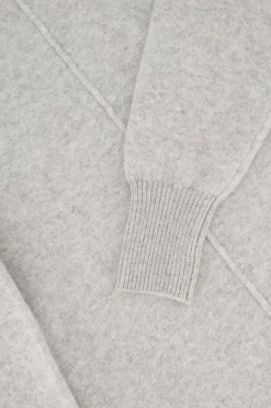 zusss brei jurk met wijde mouwen lichtgrijs