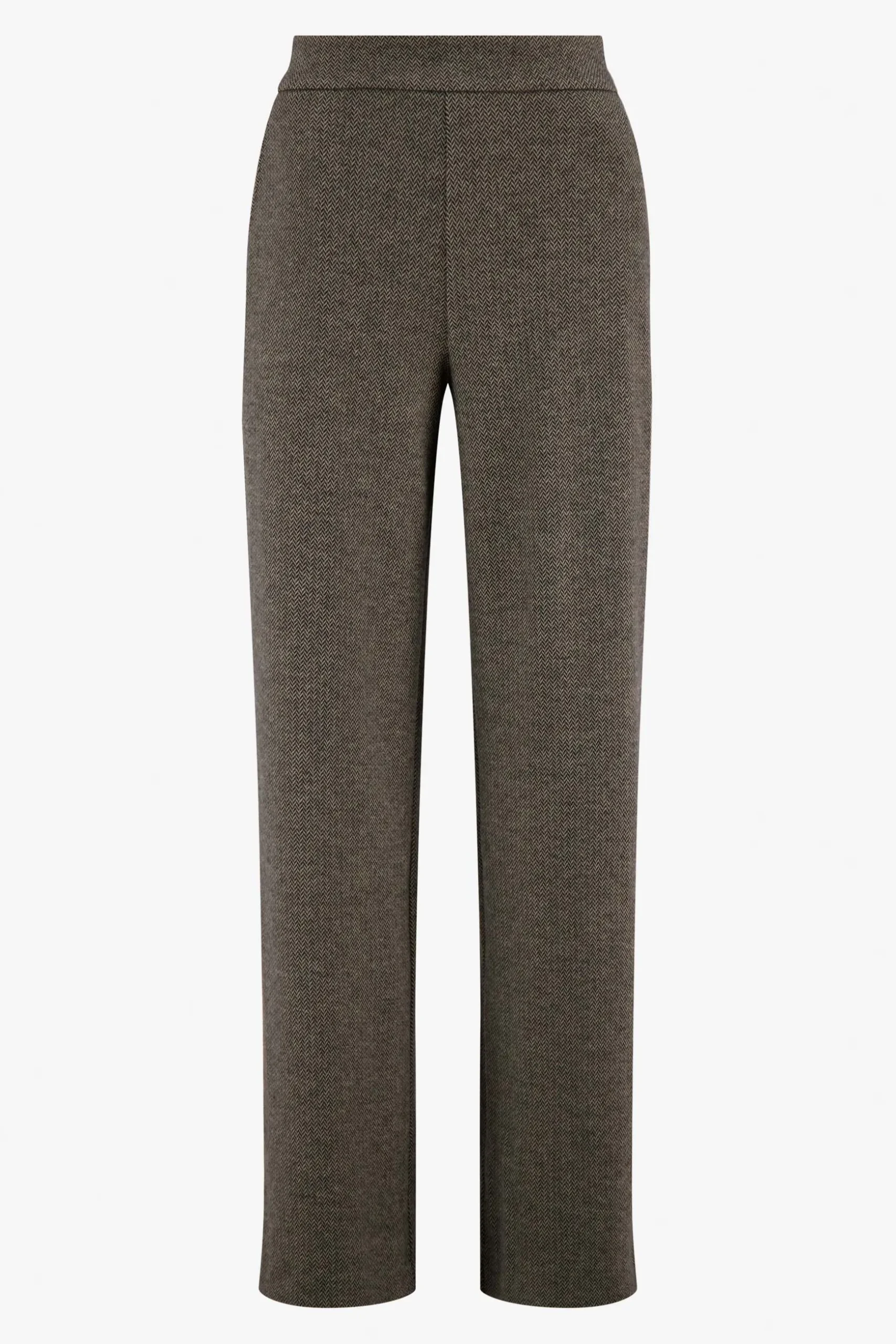 zusss broek met visgraat structuur grijs