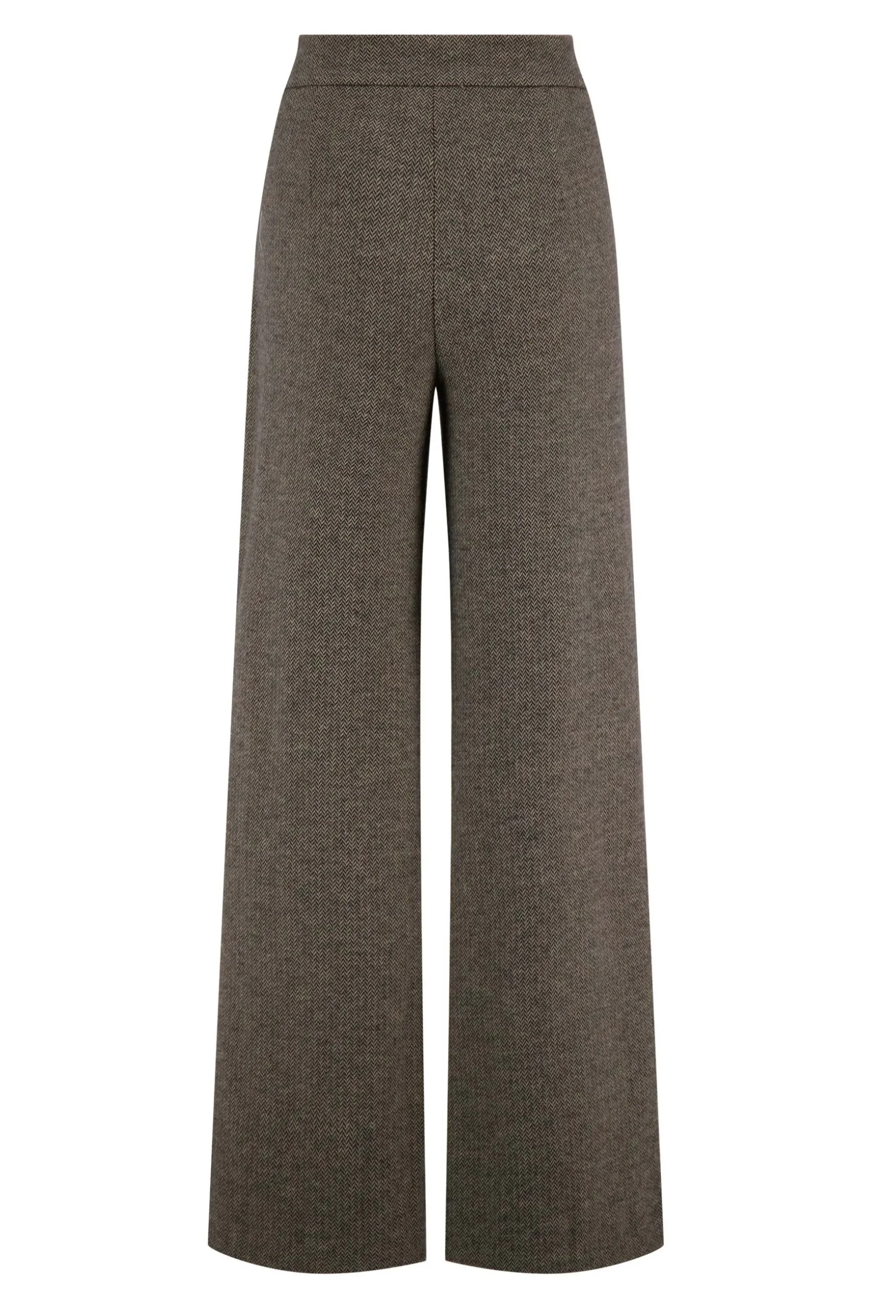 zusss broek met visgraat structuur grijs