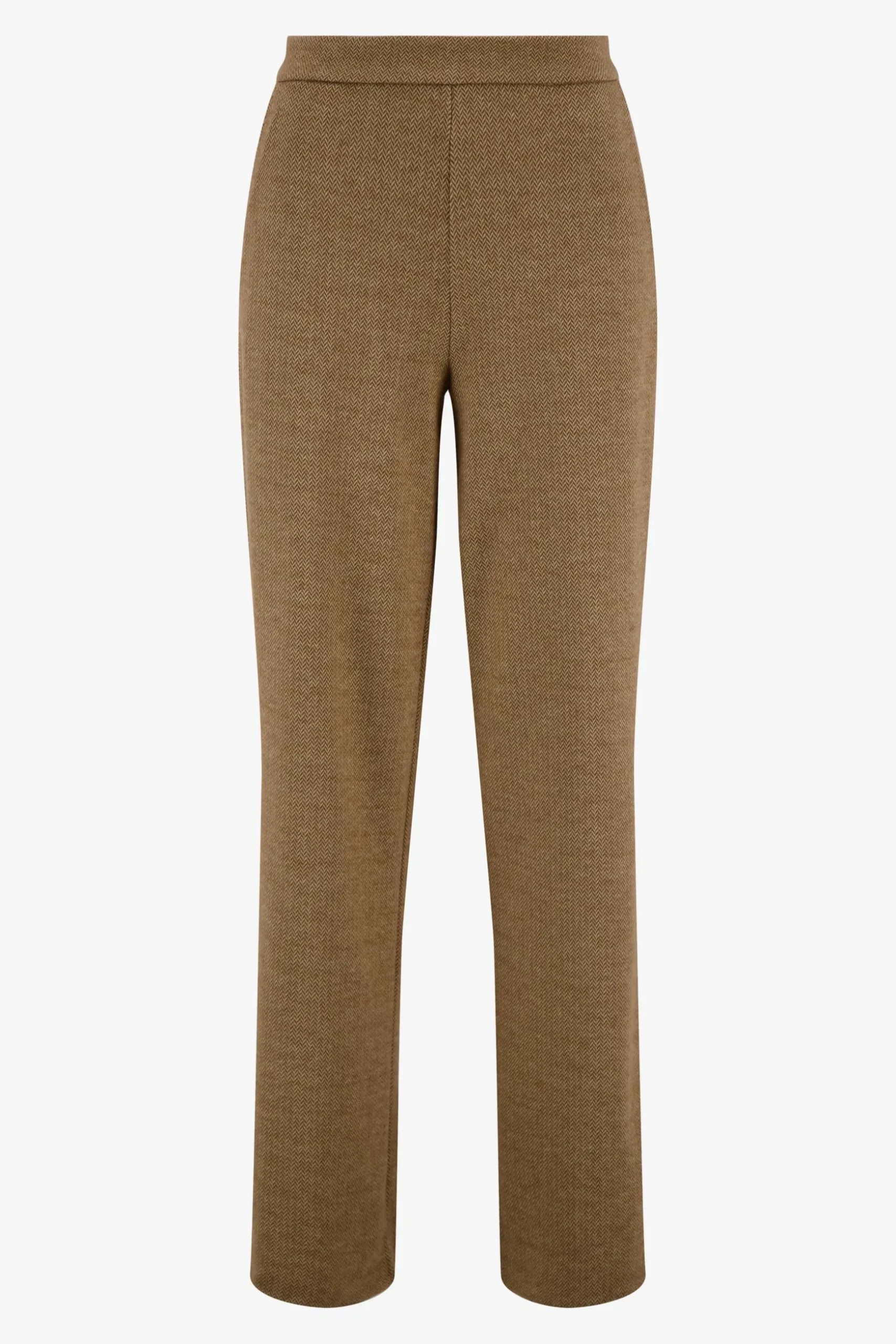 zusss broek met visgraat structuur beige