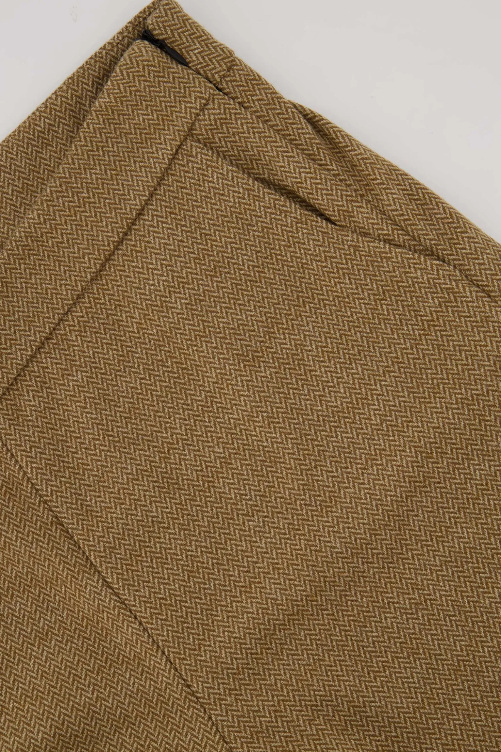 zusss broek met visgraat structuur beige