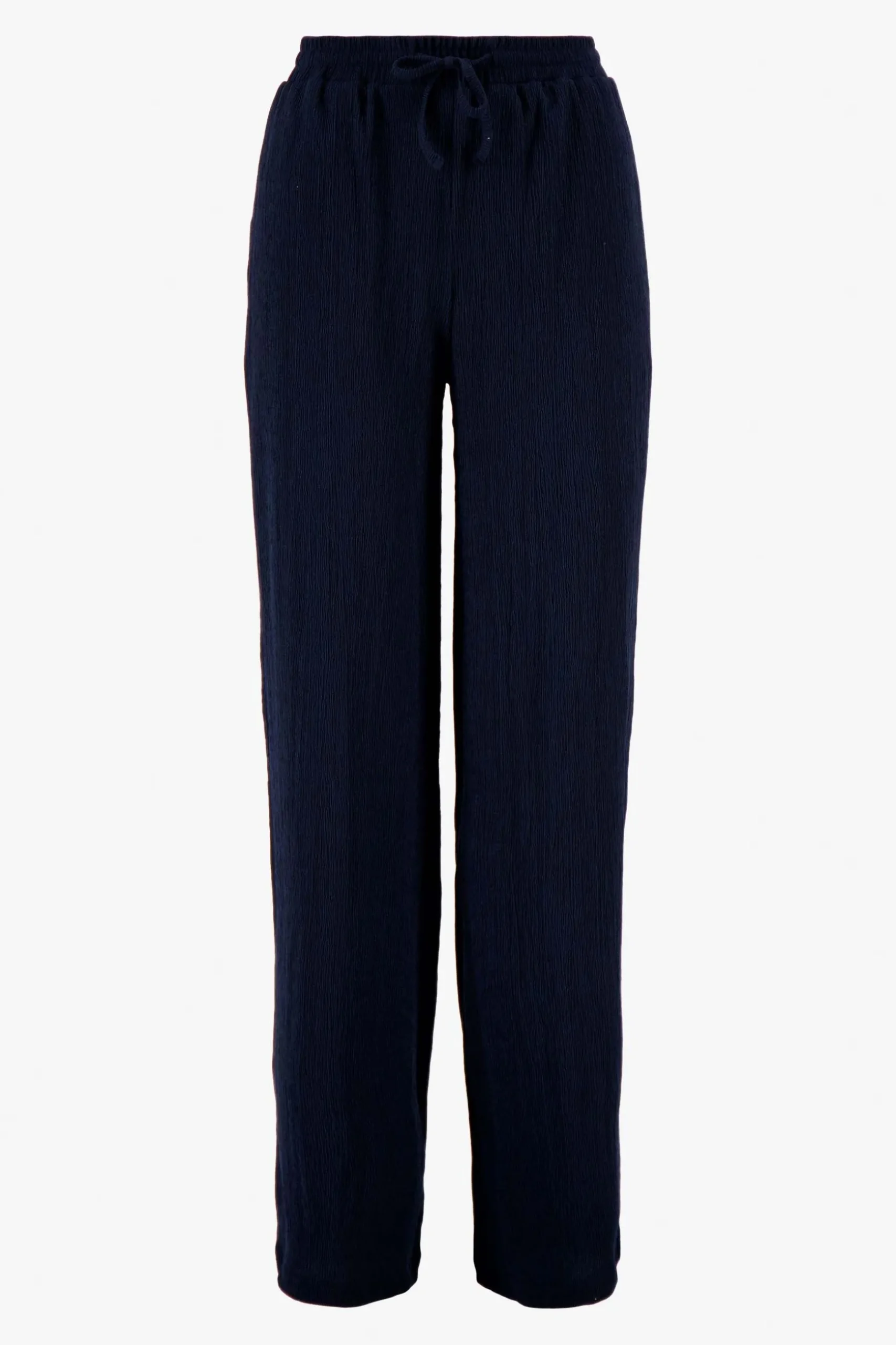zusss broek van crinkle stof donkerblauw