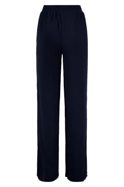 zusss broek van crinkle stof donkerblauw