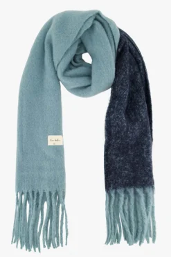 zusss colorblock sjaal grijsblauw/donkerblauw