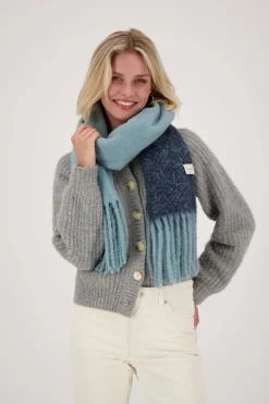 zusss colorblock sjaal grijsblauw/donkerblauw
