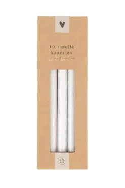 zusss doosje met 10 smalle kaarsjes wit