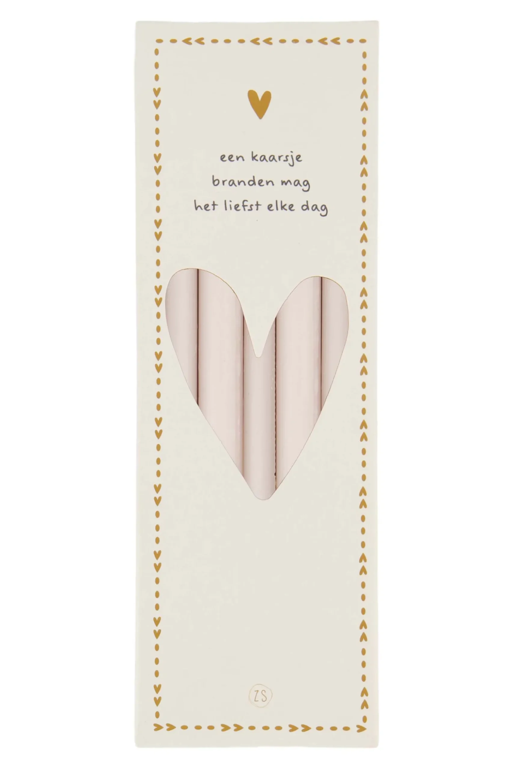 zusss doosje met 10 smalle kaarsjes 17cm off white