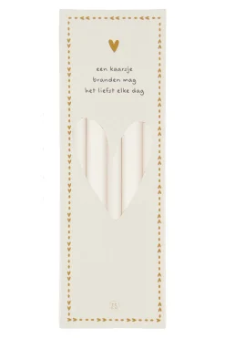 zusss doosje met 10 smalle kaarsjes 17cm off white