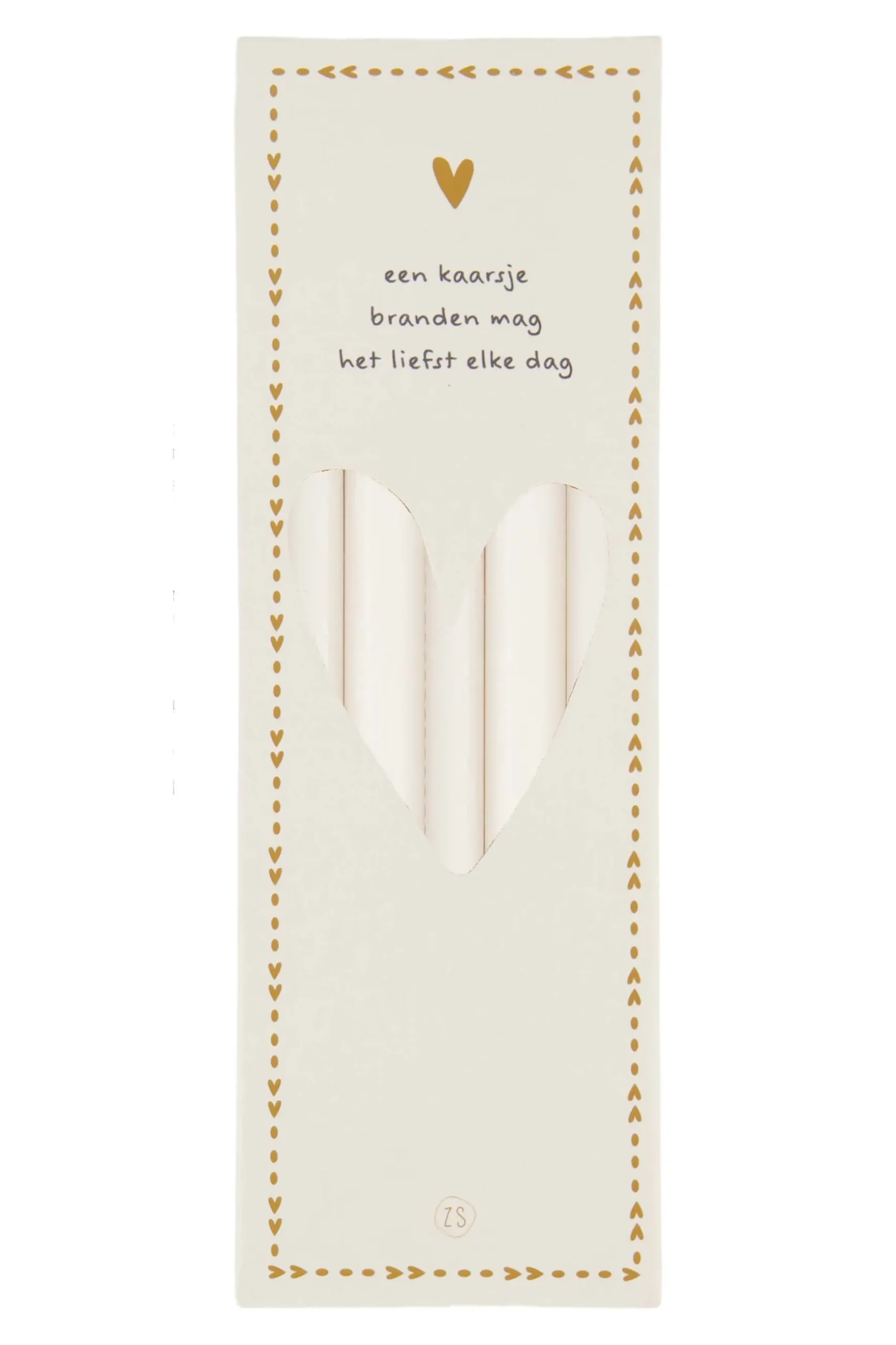 zusss doosje met 10 smalle kaarsjes 17cm off white