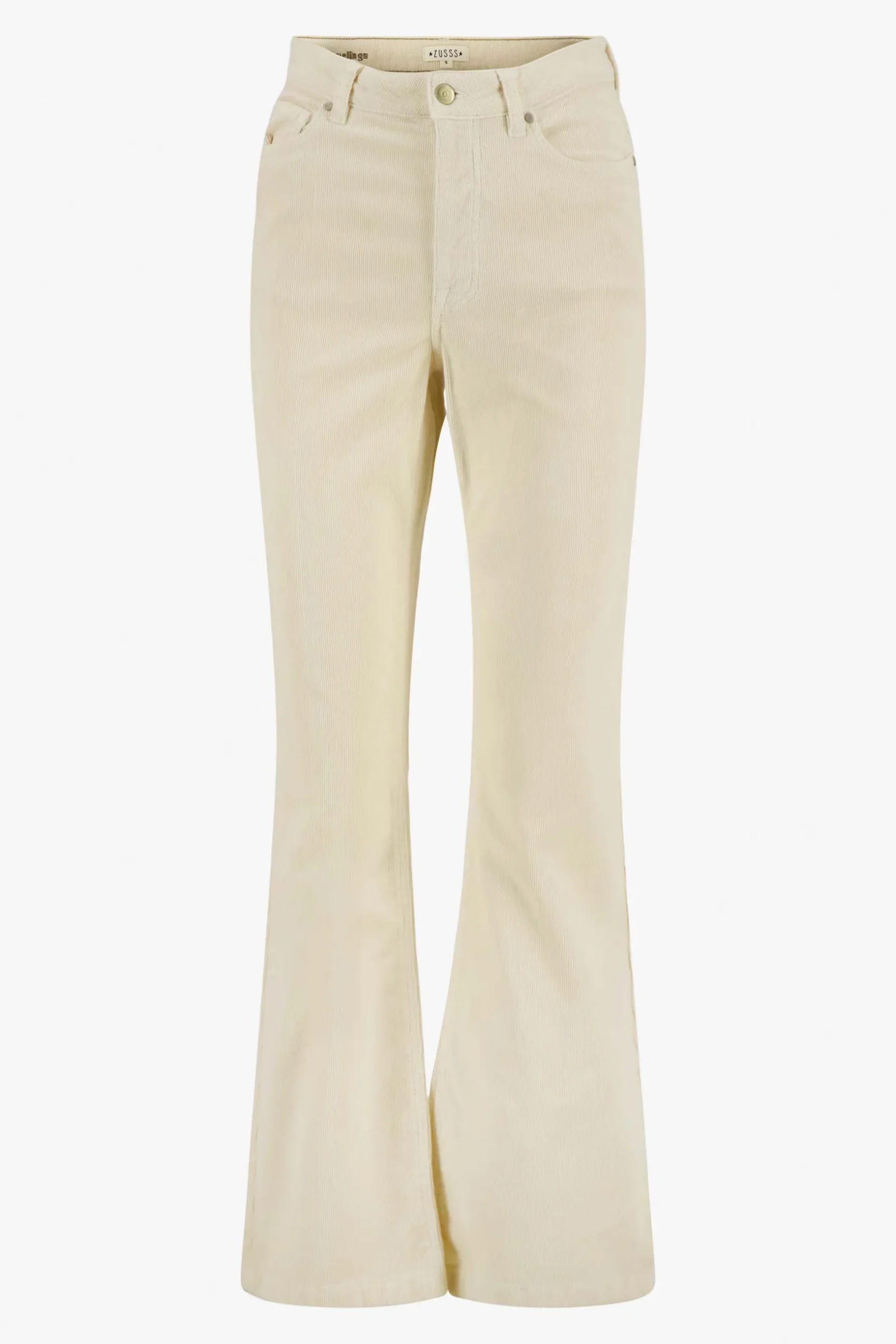 zusss flared corduroy broek ecru