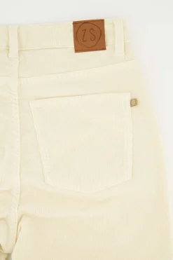 zusss flared corduroy broek ecru