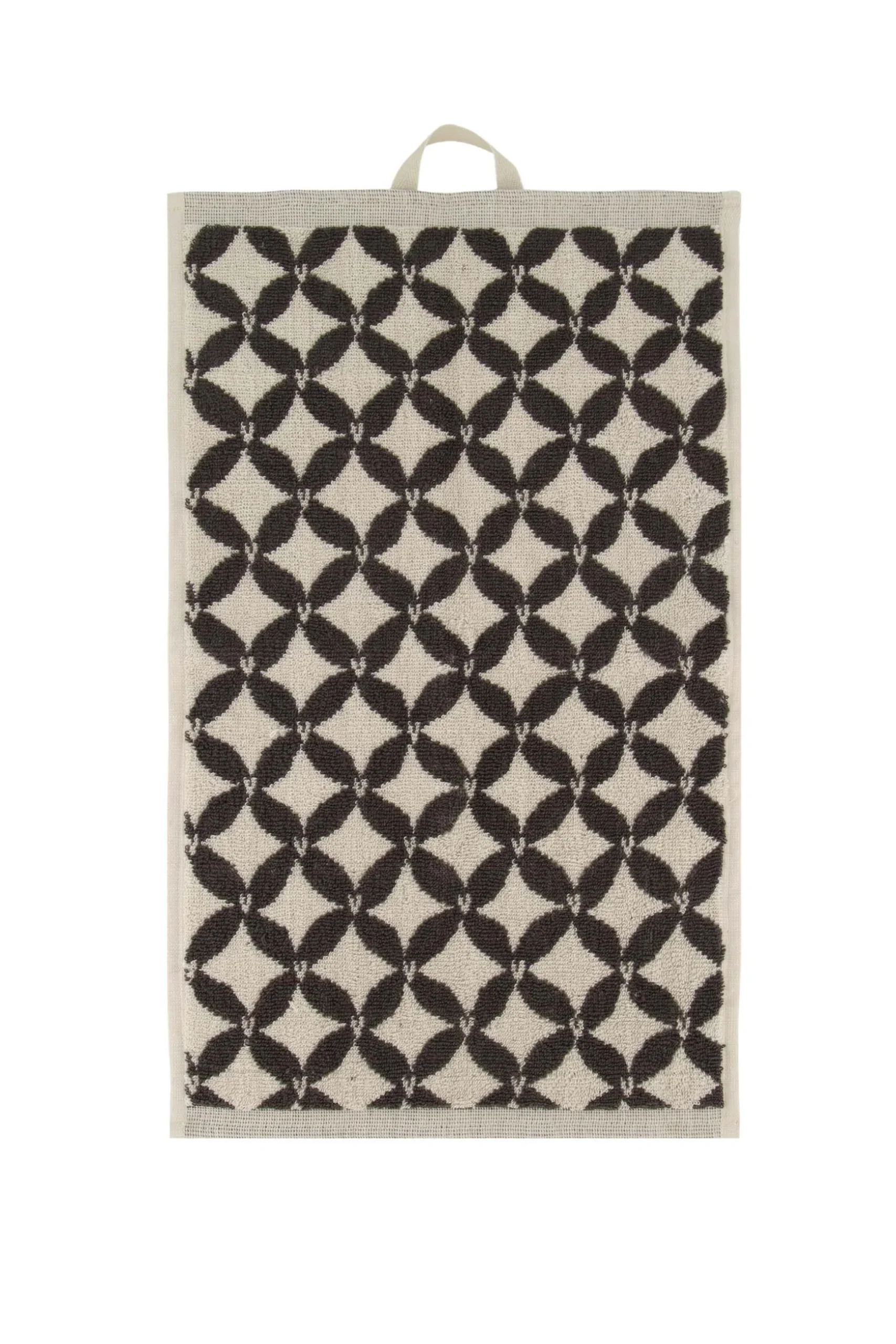 zusss gastendoekje patroon hartje zand/antraciegrijs