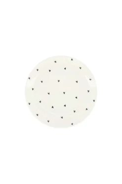 zusss gebaksbordje hartjes wit/antracietgrijs