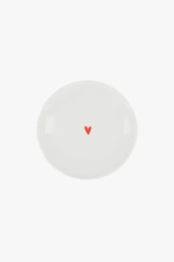 zusss gebaksbordje wit met hartje rood