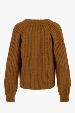 zusss gebreid vest in bomberstyle camel