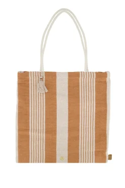 zusss gestreepte tas camel/ecru