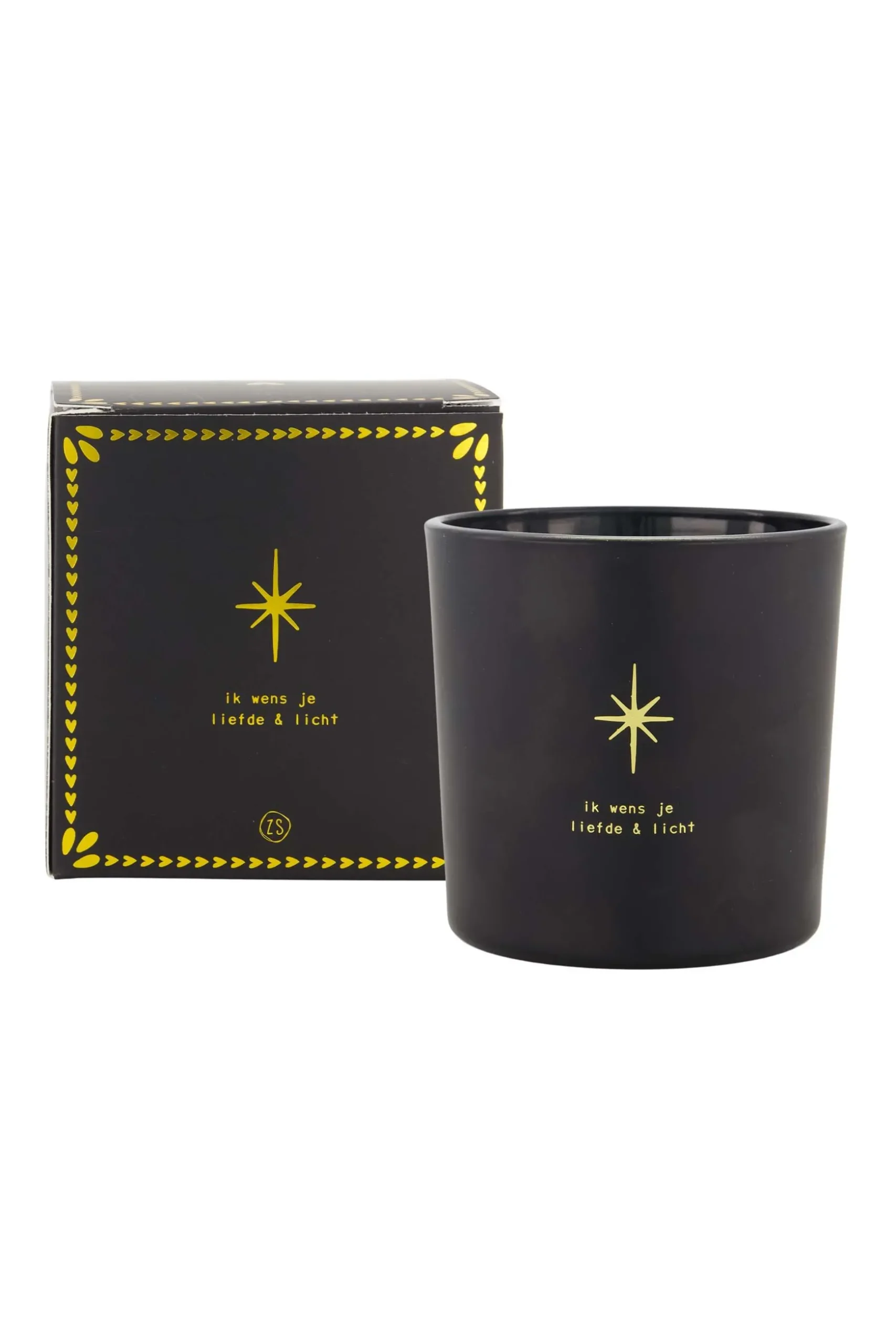 zusss geurkaars in doosje winterbloem liefde & licht ster zwart