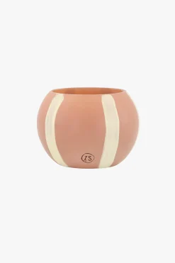 zusss glazen geurkaars met strepen zand poederroze