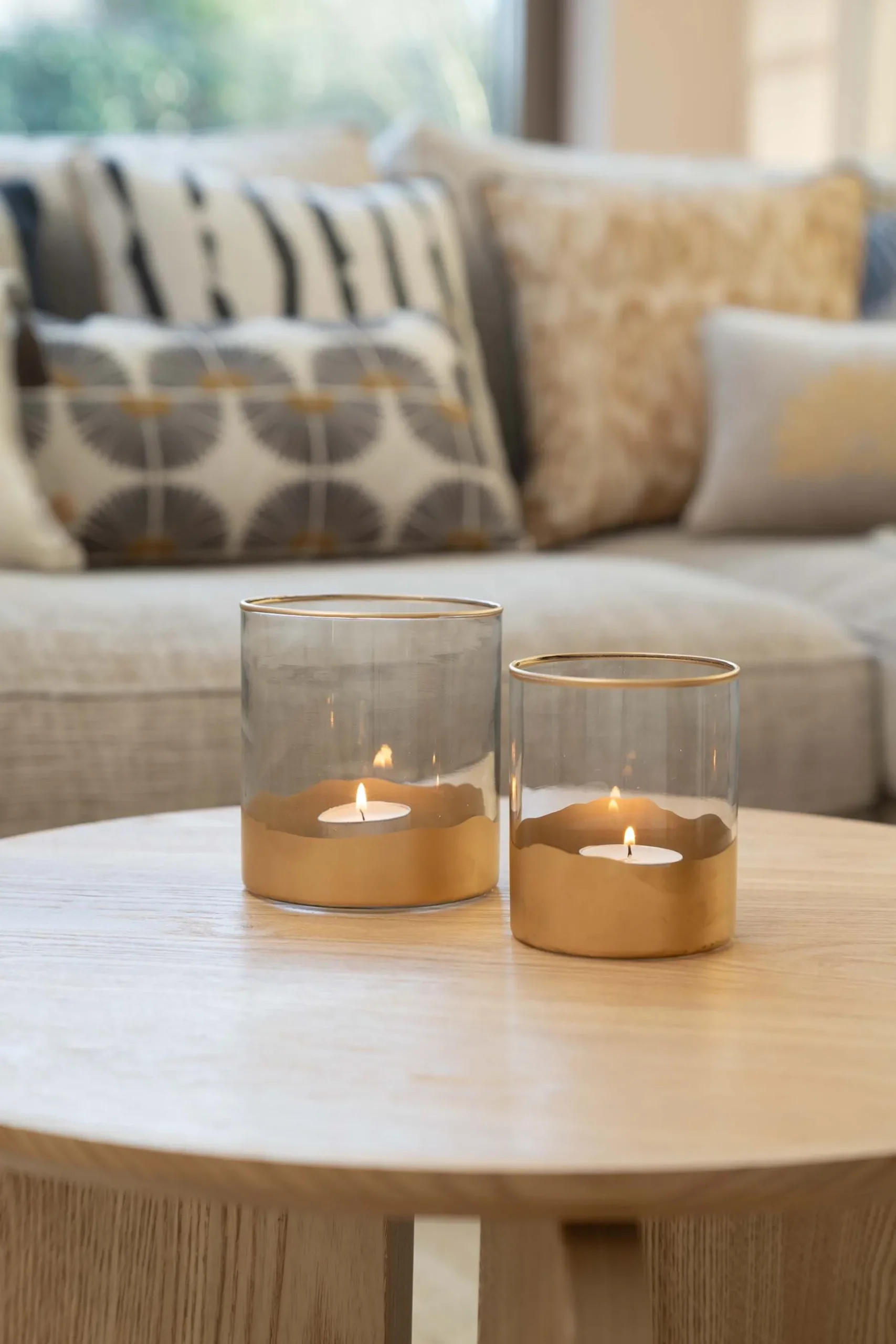 zusss glazen waxinelichthouder M goud