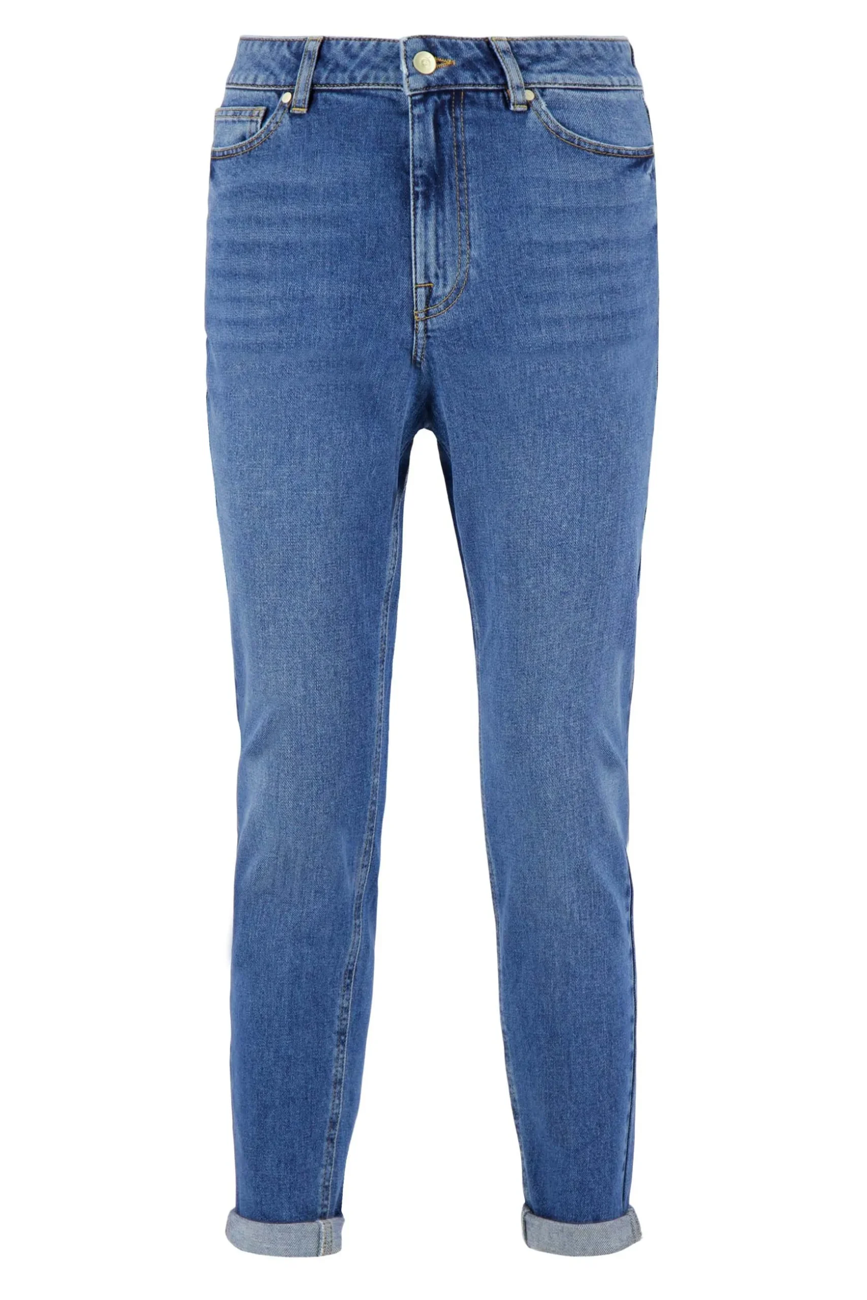 zusss high waist jeans midden blauw