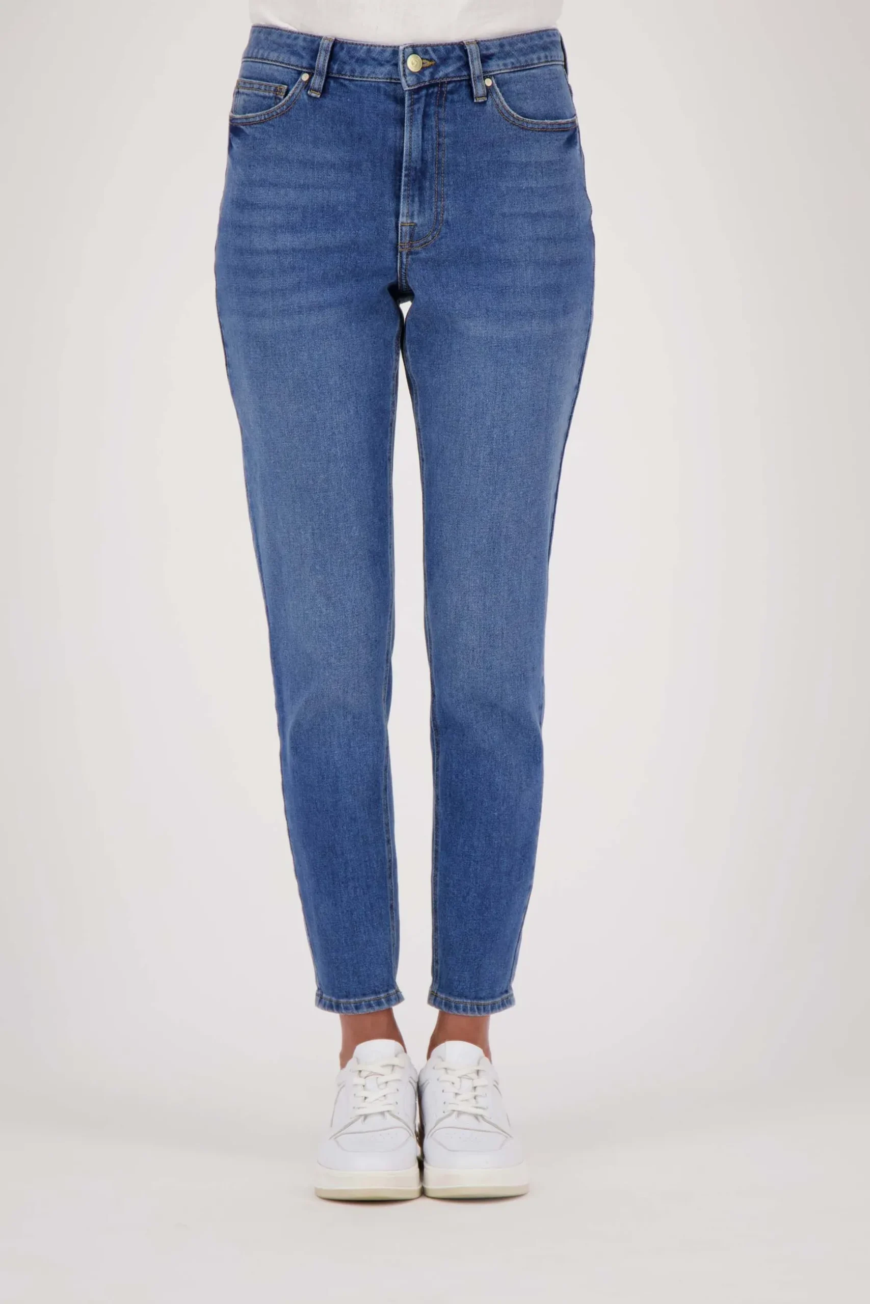 zusss high waist jeans midden blauw