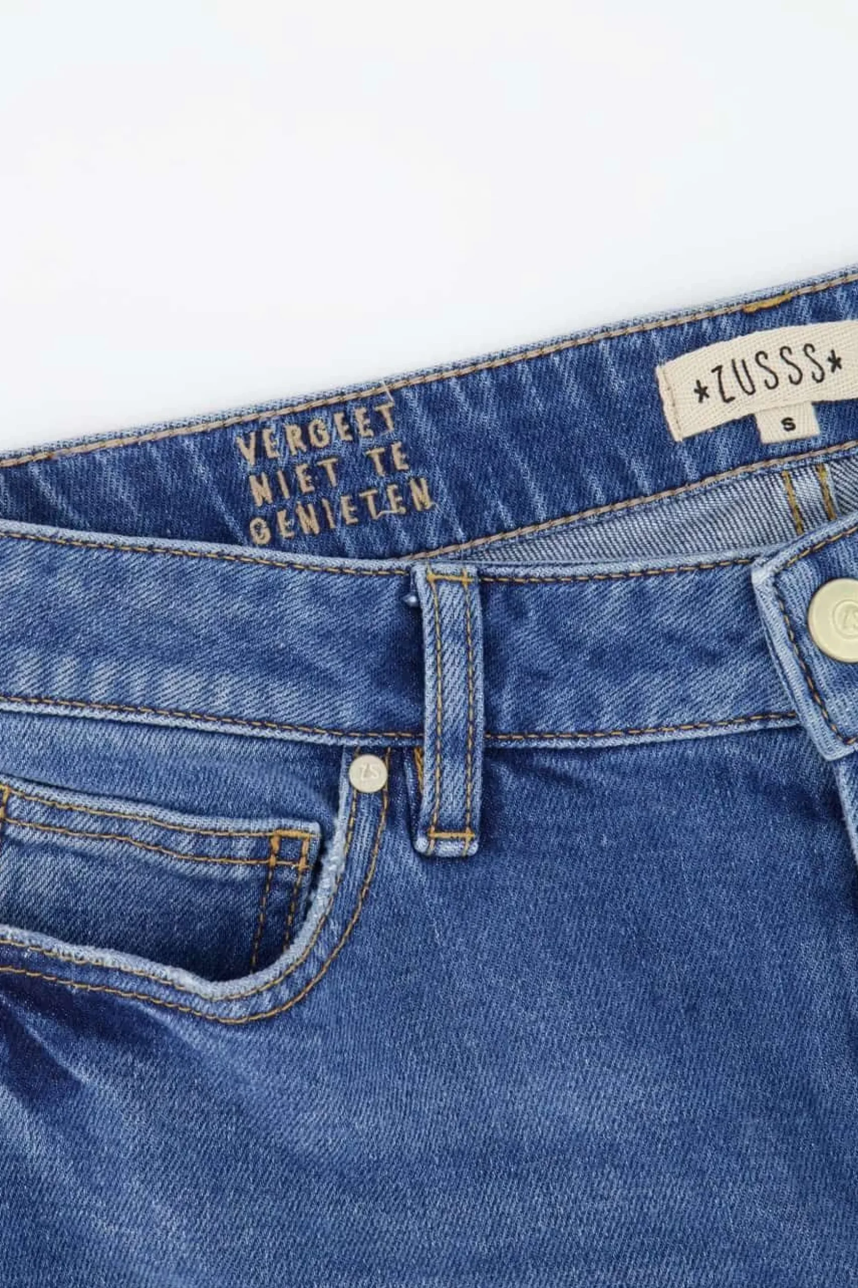 zusss high waist jeans midden blauw