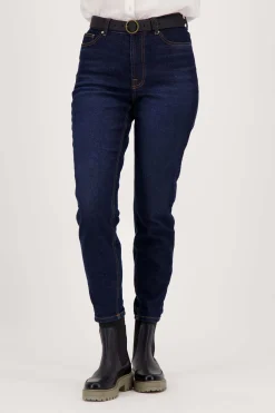 zusss high waist jeansdonkerblauw