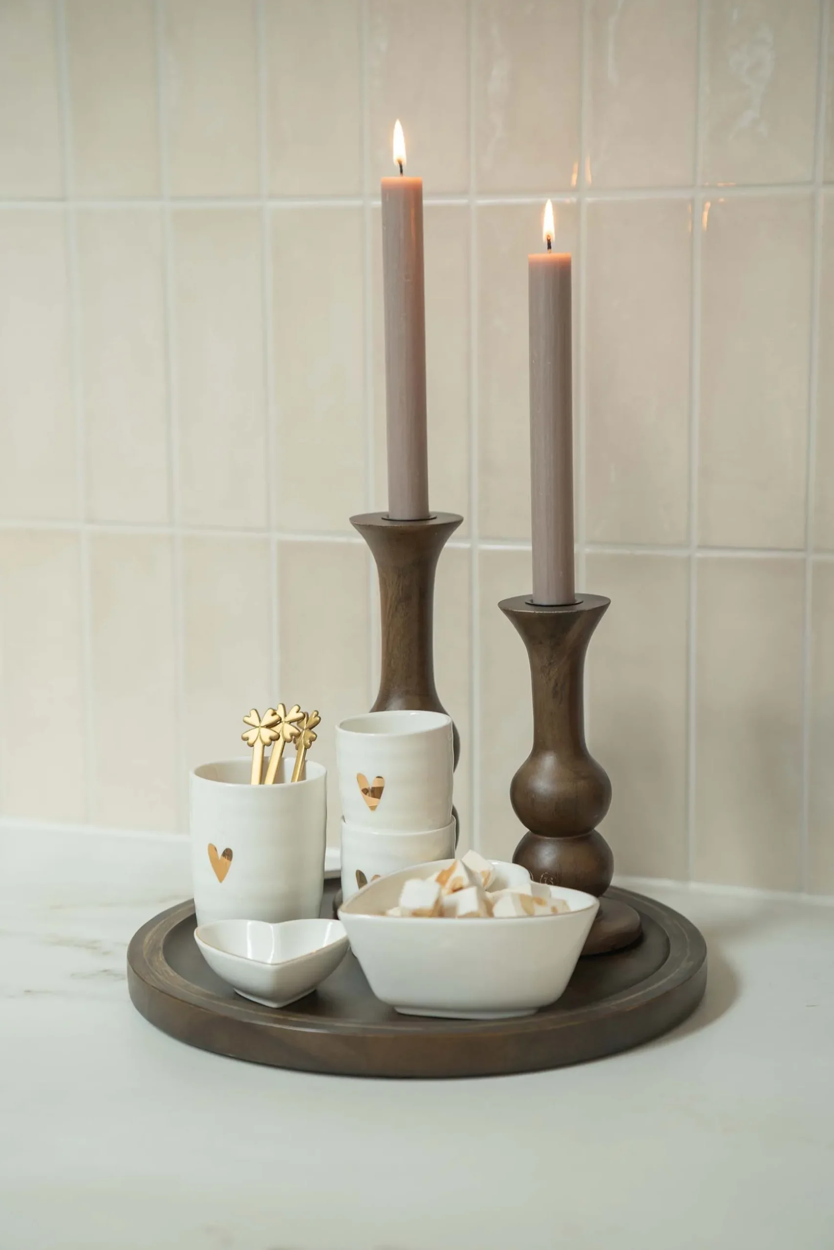 zusss houten kandelaar L donkerbruin