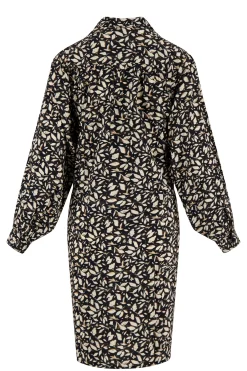 zusss jurk blaadjes print zwart