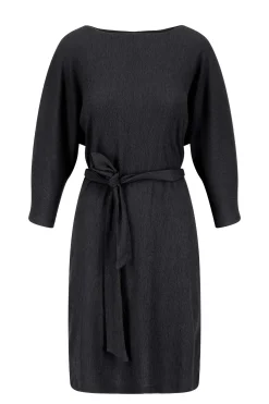 zusss jurk van crinkle stof antracietgrijs