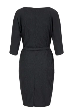 zusss jurk van crinkle stof antracietgrijs