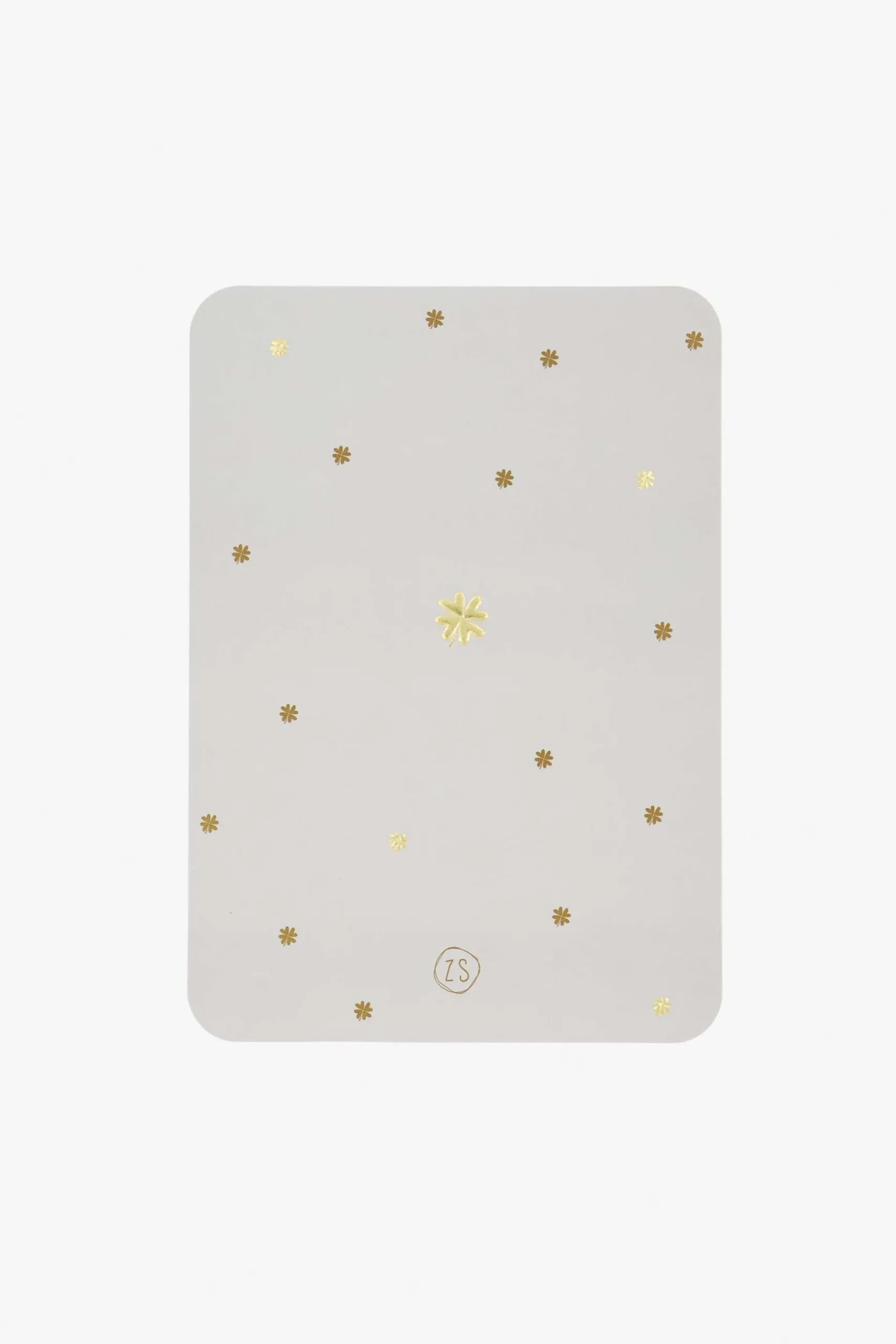 zusss kaart ronde hoeken klavertjes goud/zand