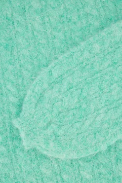 zusss kabel trui met ballonmouw mint