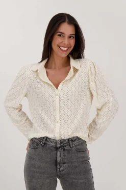 zusss kanten blouse creme