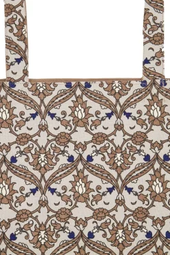 zusss katoenen shopper met print lichtbruin