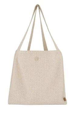 zusss katoenen tas met logoprint zand/wit