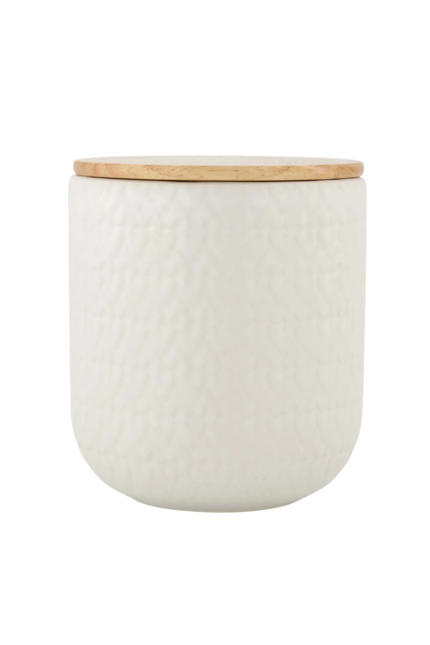 zusss keramieken bewaarpot met houten deksel hartjes 12cm wit