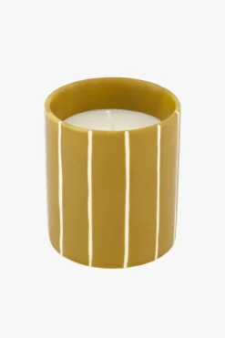 zusss keramieken geurkaars met houten deksel hartje oker