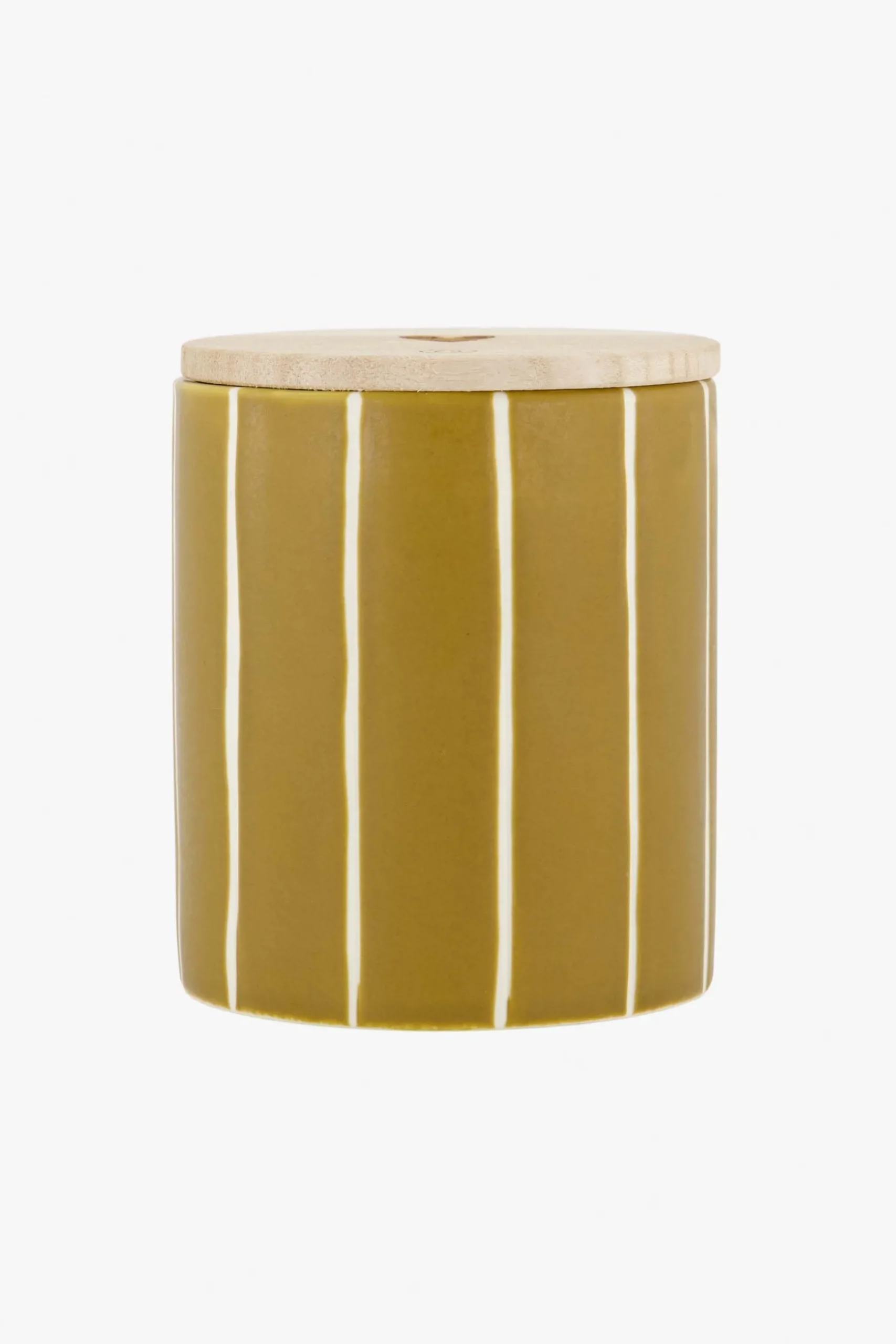 zusss keramieken geurkaars met houten deksel hartje oker